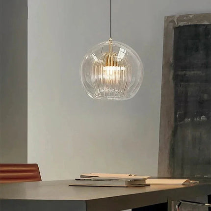 Chic Double Glass Pendant Light | Adjustable Dimming & Brass-Style Finish | Versatile Ceiling Lighting for Bright Illumination 3