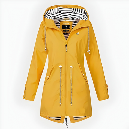 Chic Extended Raincoat | Weather-Resistant Women's Rain Jacket with Customizable Hood | Stylish Protection for All Occasions 3