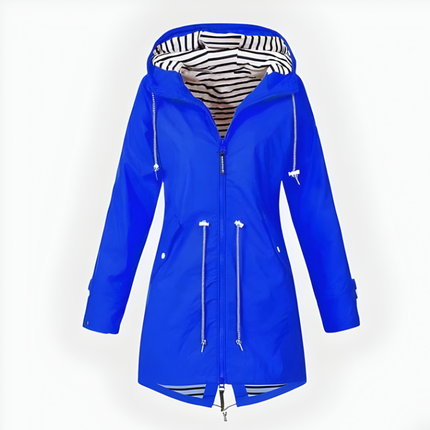 Chic Extended Raincoat | Weather-Resistant Women's Rain Jacket with Customizable Hood | Stylish Protection for All Occasions 5