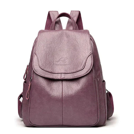 Chic Faux Leather Backpack | Stylish Flap Top Design with Adjustable Straps | Spacious Storage for Everyday Convenience 3