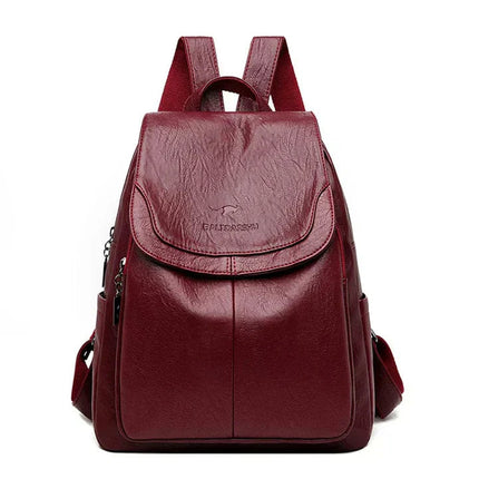 Chic Faux Leather Backpack | Stylish Flap Top Design with Adjustable Straps | Spacious Storage for Everyday Convenience 8