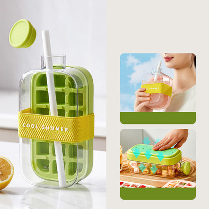 Chic Hydration | 2-in-1 Ice Cube Bottle with Space-Saving Design | Portable & Stylish for Refreshing Drinks 9
