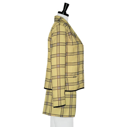 Chic Plaid Blazer Skirt Set for Women | Stylish Costume for Parties 3
