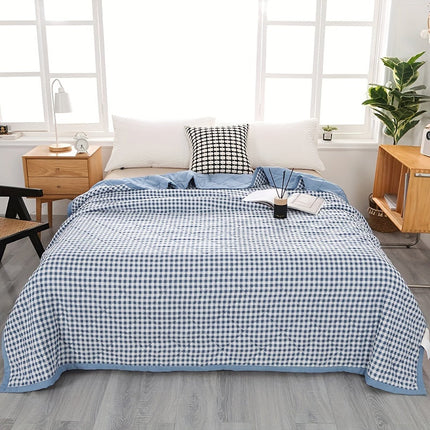 Chic Plaid | Cooling Blanket with Lightweight Design | Breathable Comfort for Warm Evenings 4