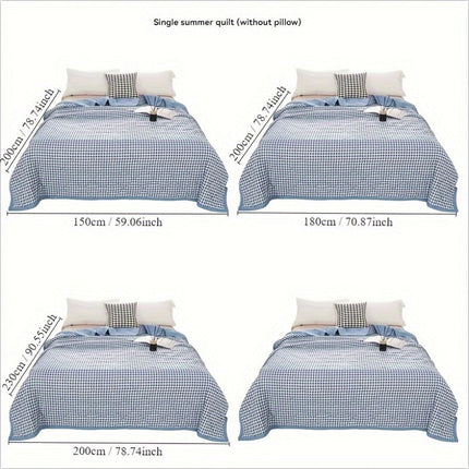 Chic Plaid | Cooling Blanket with Lightweight Design | Breathable Comfort for Warm Evenings 5