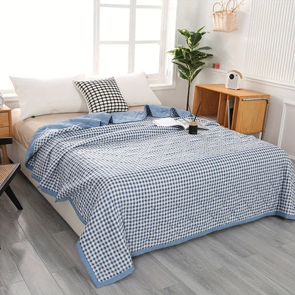 Chic Plaid | Cooling Blanket with Lightweight Design | Breathable Comfort for Warm Evenings 6