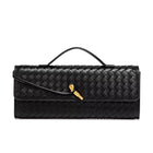 Chic Vegan Leather Clutch Bag with Hand-Braided Design for Timeless Style 0