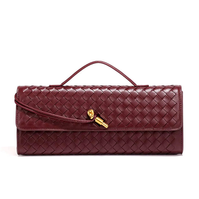 Chic Vegan Leather Clutch Bag with Hand-Braided Design for Timeless Style 1