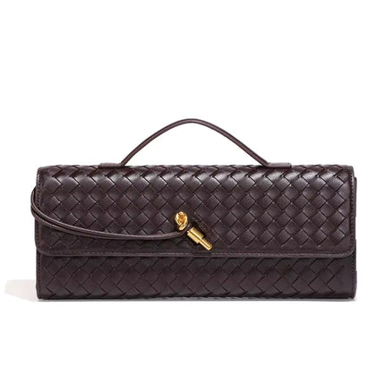 Chic Vegan Leather Clutch Bag with Hand-Braided Design for Timeless Style 2