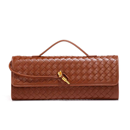 Chic Vegan Leather Clutch Bag with Hand-Braided Design for Timeless Style 4