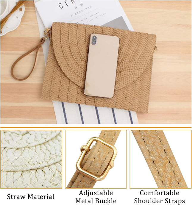 Chic Woven Straw Crossbody Bag with Adjustable Strap | Stylish Beach Purse for Effortless Summer Style 1
