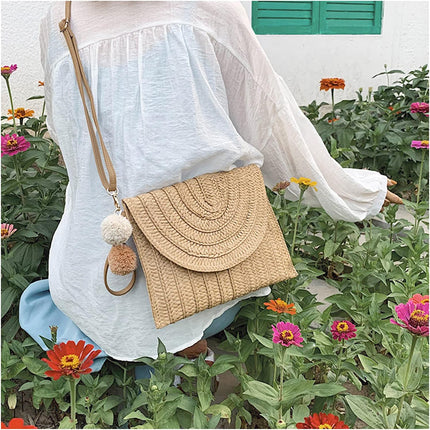 Chic Woven Straw Crossbody Bag with Adjustable Strap | Stylish Beach Purse for Effortless Summer Style 4