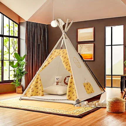 Children's Teepee Tent | Fun Cotton Play Fort with Pom-Pom Trim for Imaginative Adventures 1