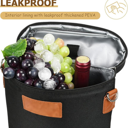 ChillMate | Insulated Dual Wine Bottle Carrier Bag with Padded Divider | Leakproof Design for Optimal Temperature 2