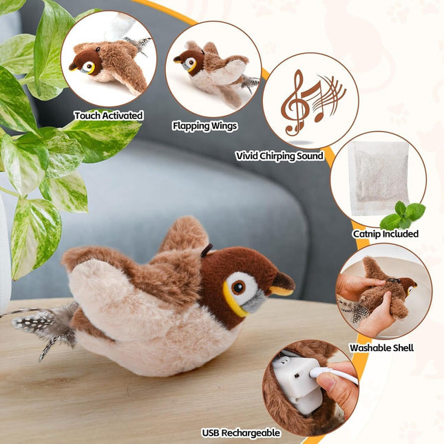 ChirpBuddy | Interactive Bird Toy for Cats with Realistic Sounds | Engaging Playtime for Natural Hunting Instincts 1