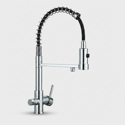 Kitchen Faucet with Sprayer, Dual Handle Kitchen Sink Faucet – image 5