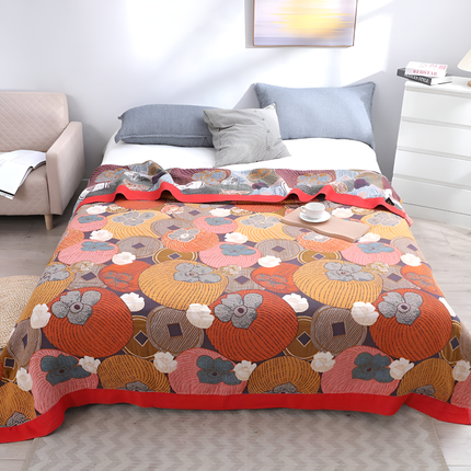 CitrusGlow | Organic Cotton Blanket with Breathable Gauze Design | Year-Round Comfort for Cozy Living 1