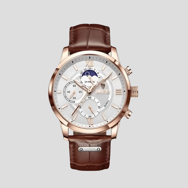 Classic Analog Watch for Men with Moon Phase Indicator | Elegant Design for Timeless Style 0