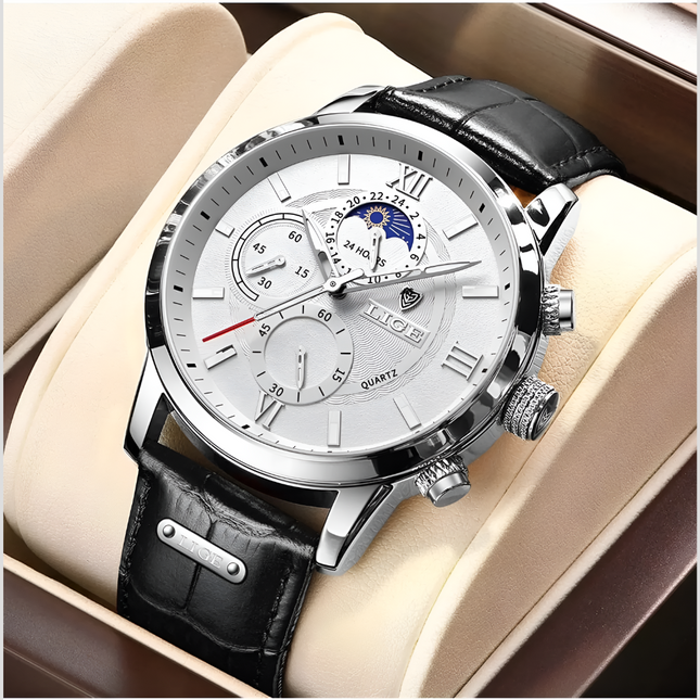 Classic Analog Watch for Men with Moon Phase Indicator | Elegant Design for Timeless Style 1