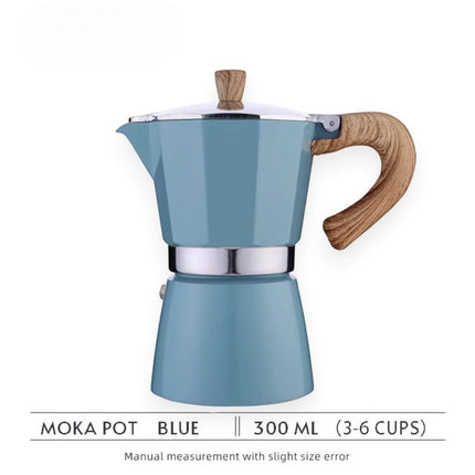 Classic Blue Aluminium Moka Pot | Stovetop Espresso Maker with High-Pressure Extraction | Timeless Design for Rich Coffee 5