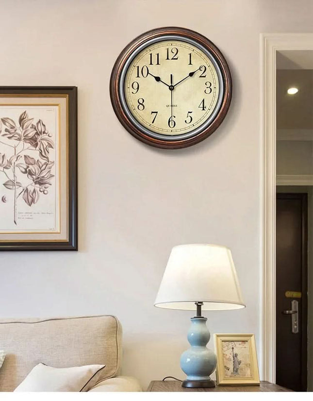 Classic Home Decor | Silent Wall Clock with Elegant Brown Finish | 30 cm Design for Serenity 1