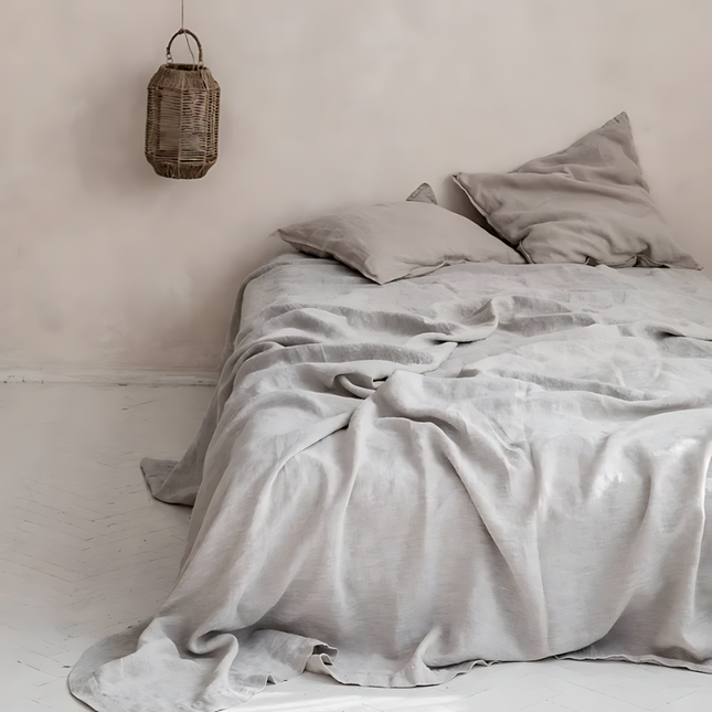 Classic Linen Bed Sheet Set with Hypoallergenic Properties | Breathable Comfort for Rejuvenating Sleep 0