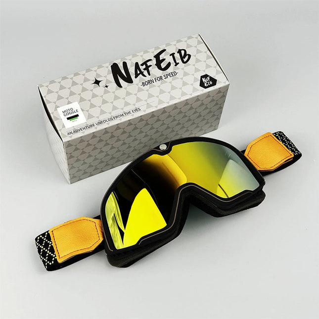Classic Motorcycle Goggles | Retro Style with UV Protection | Durable Fit Over Glasses for Ultimate Comfort 0