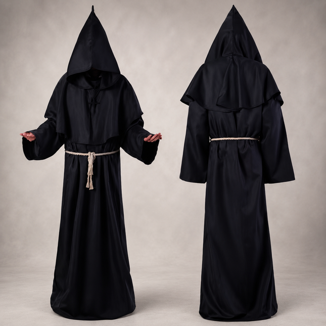 Classic Nun Costume | Adult Halloween Robe with Full-Length Design | Perfect for Themed Events 0