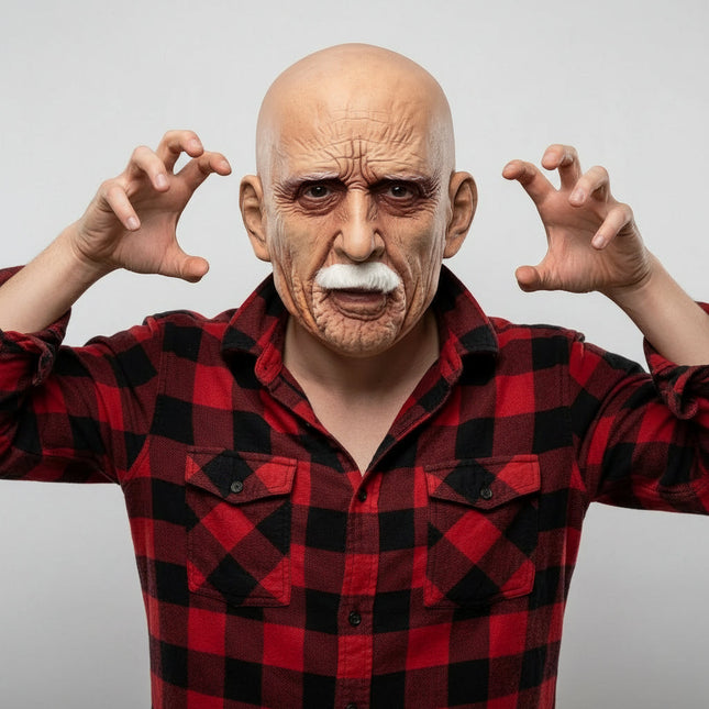 Classic Old Face Halloween Mask | Realistic Full Head Design for Costume Parties 0