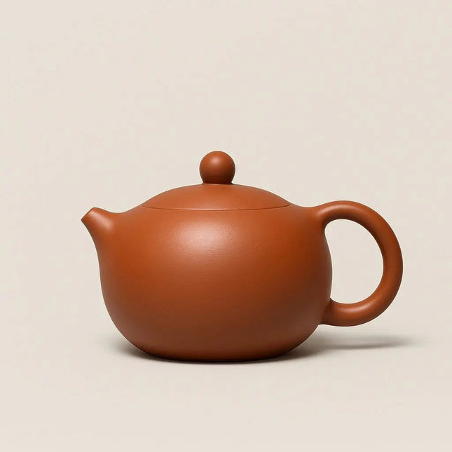 Ceramic Teapot, Red Clay Tea Pot for Kung Fu Brewing, Handmade Ceramic Teapot for Loose Leaf Tea and Tea Bags, 13.5 oz