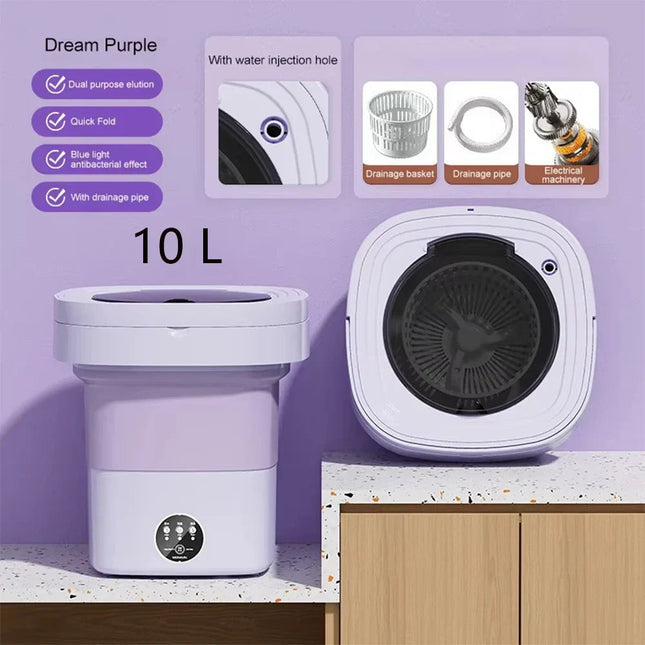 Clean Jet | Portable Travel-Ready Washing Machine with Foldable Design | Compact Laundry Solution for Small Spaces 0