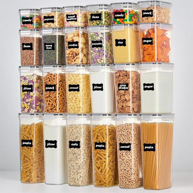 Clear Kitchen Storage Set | Airtight Food Storage Containers with Stackable Design | Efficient Organization for Pantry and Cabinet 0