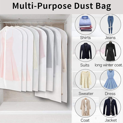 Clear PEVA Garment Bags | Waterproof & Breathable Clothes Protectors | 12-Pack for Dust-Free Storage 5