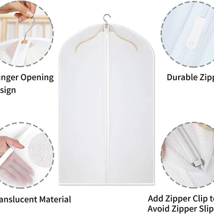 Clear PEVA Garment Bags | Waterproof & Breathable Clothes Protectors | 12-Pack for Dust-Free Storage 6