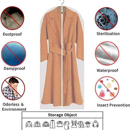 Clear PEVA Garment Bags | Waterproof & Breathable Clothes Protectors | 12-Pack for Dust-Free Storage 8