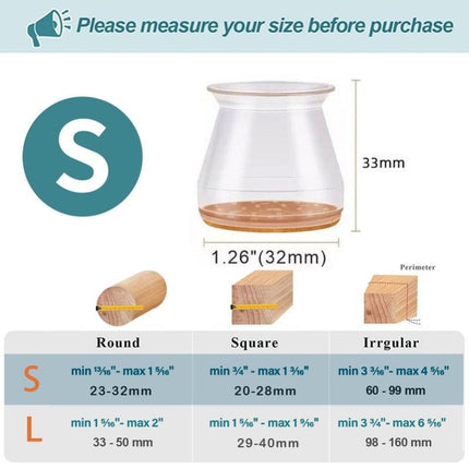 Clear Silicone Chair Leg Caps with Integrated Felt Pads for Smooth Sliding 7