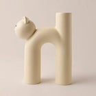 Cat Vase for Flowers, Ceramic Flower Vase with Marble Finish – image 5