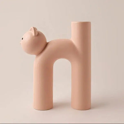 Cat Vase for Flowers, Cat Statue Home Decor for Living Room and Shelf – image 6