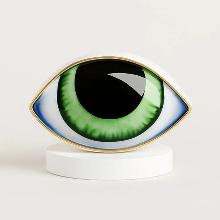 Ceramic Eye Ornament, Ceramic Figurine for Bookshelf Decor