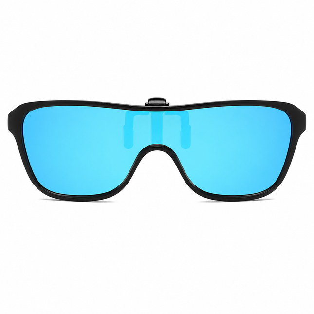 Polarized Clip On Sunglasses for Glasses, Flip Up Mirrored Sunglasses, UV400 Polarized Sunglasses for Men and Women