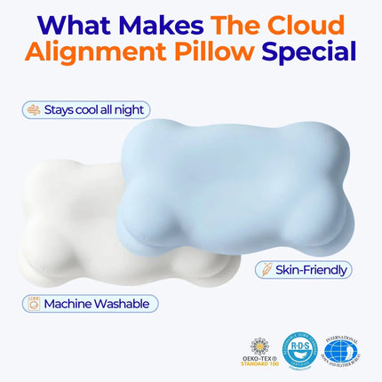 Cloud Alignment Pillow | Adjustable Fill & Dual Height Design for Personalized Sleep Comfort 4