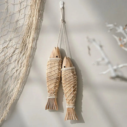 Wooden Fish Wall Hanging, Nautical Decor for Living Room Wall Decor