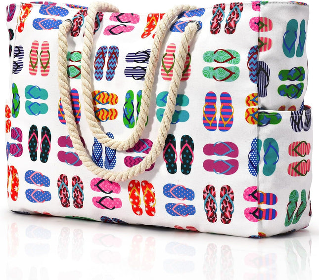 Coastal Companion | Oversized Waterproof Beach Tote with Multiple Pockets | Lightweight Design for Ultimate Convenience 2