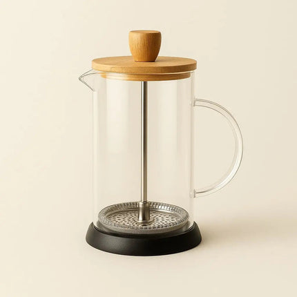 Glass French Press Coffee Maker, Manual Coffee Maker and Tea Press with Stainless Steel Filter, Small French Press