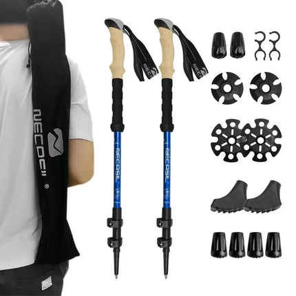 Collapsible Hiking Poles | Lightweight Trekking Support with Adjustable Length | Comfortable Grip for Enhanced Stability 4