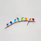 Sea Glass Bird Wall Art, Glass Birds Wall Hanging on Branch, Sea Glass Art Wall Decoration, Home Decor, Mantel Decor