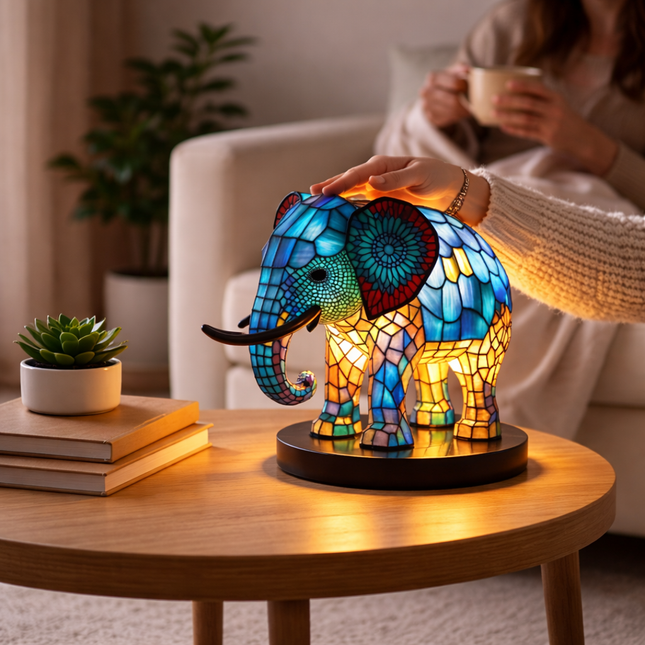 Colorful Animal Table Lamp | LED Design with Stained Glass Finish | Cozy Nightstand Lighting for Bedroom Decor 1