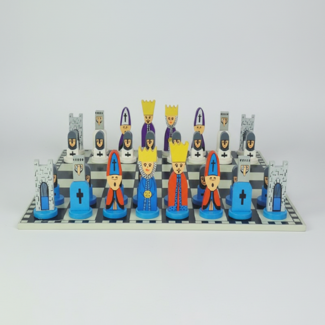 Colorful Cartoon Chess Set | Wooden Board Game for Kids with Friendly Pieces | Fun Learning Tool for Strategy Development 0