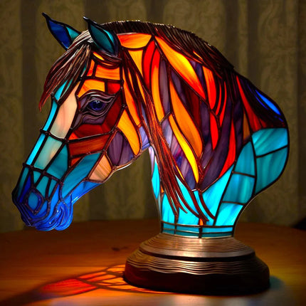 Colorful Stained Glass Table Lamp with Unique Animal Design | Warm Glow for Cozy Ambiance 12