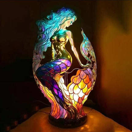 Colorful Stained Glass Table Lamp with Unique Animal Design | Warm Glow for Cozy Ambiance 13